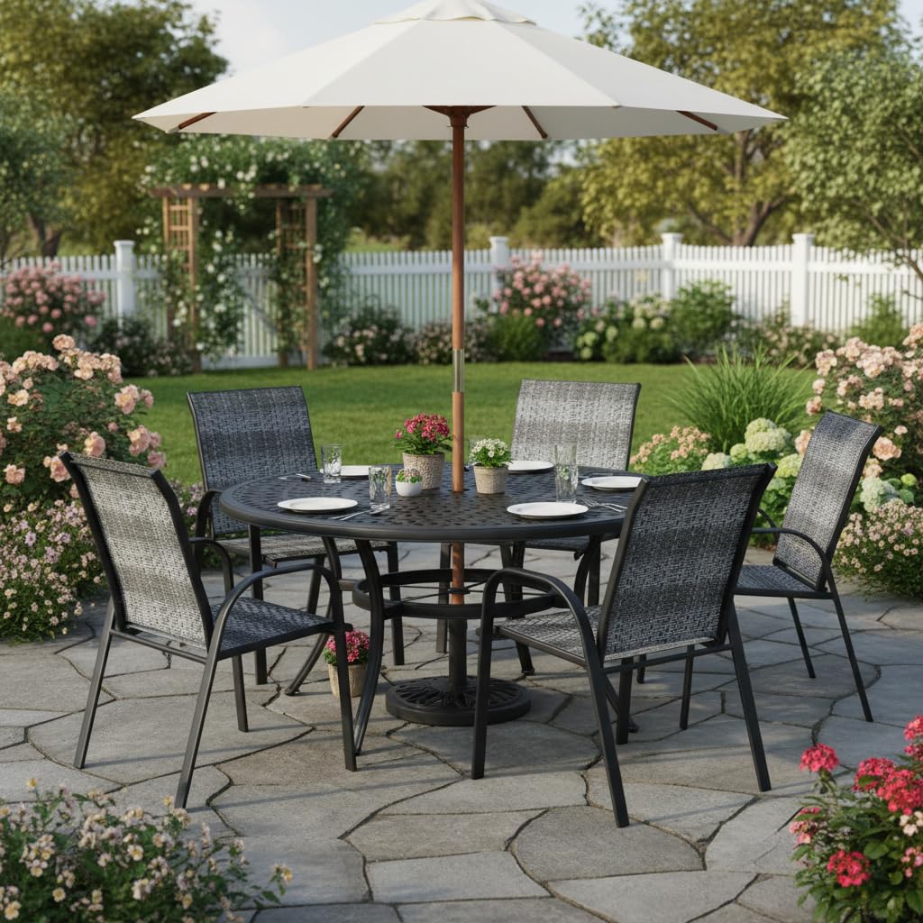 Stackable Wicker PE Rattan Patio Dining Chairs Set of 6 Y991