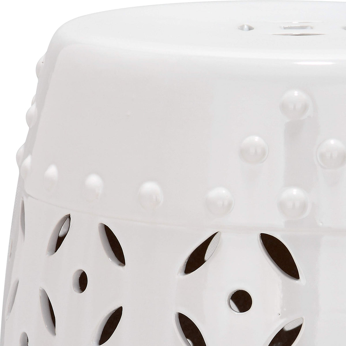 White Ceramic Garden Stool G240