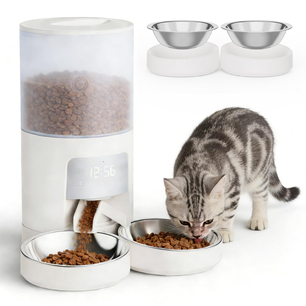 Automatic Cat Feeder for 2 Cats, 6L White X17605