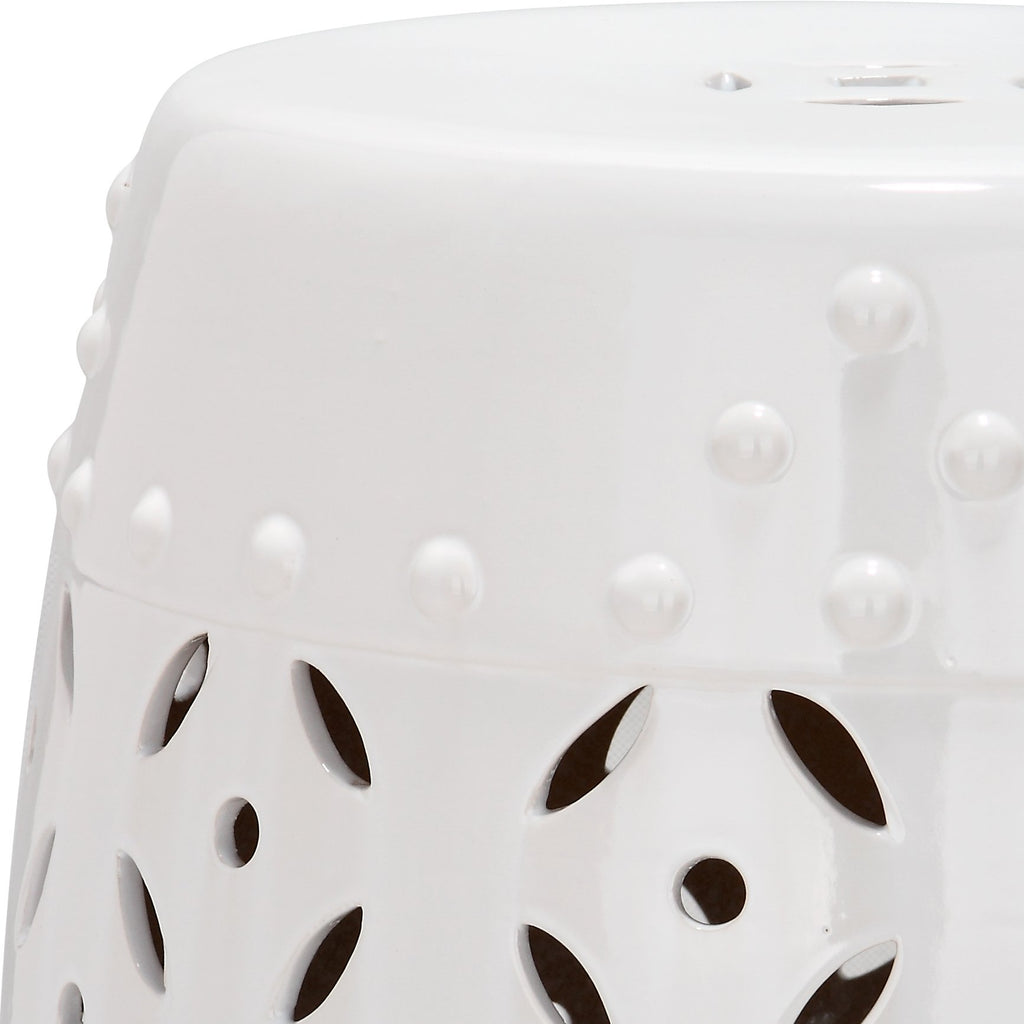 White Ceramic Garden Stool G240