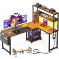 53" L Shaped Gaming Desk with Shelves K7783