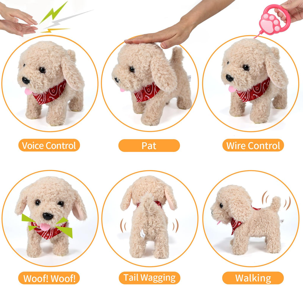 Interactive Walking Plush Puppy Toy V7674