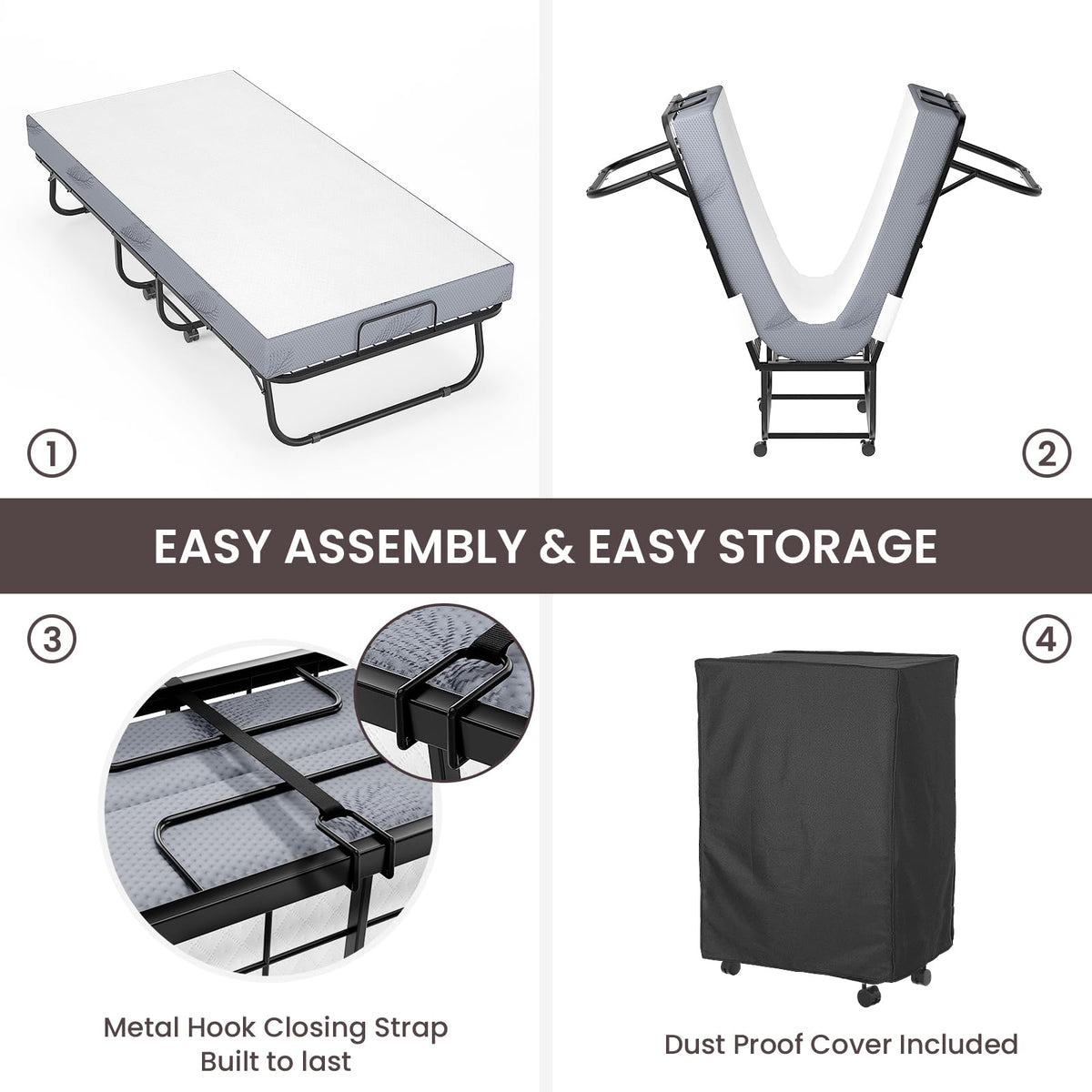Folding Bed with Mattress B93641