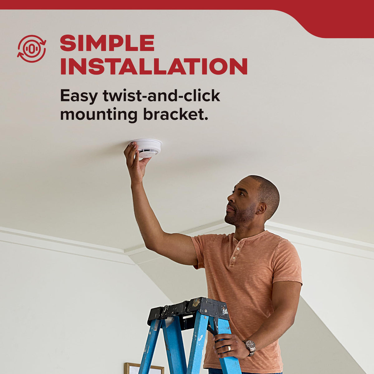 Smoke Detector, 10-Year Battery Powered, 85 dB Alarm, 1 Pack F816