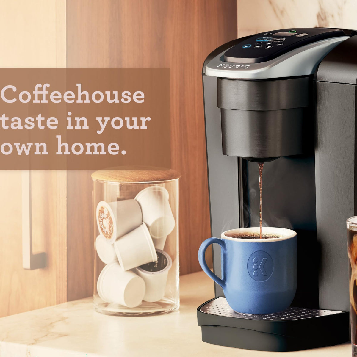 Single Serve K-Cup Pod Coffee Maker, 8 to 12oz Brew Size, Programmable C60064