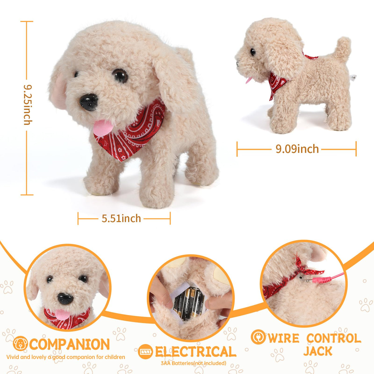 Interactive Walking Plush Puppy Toy V7674