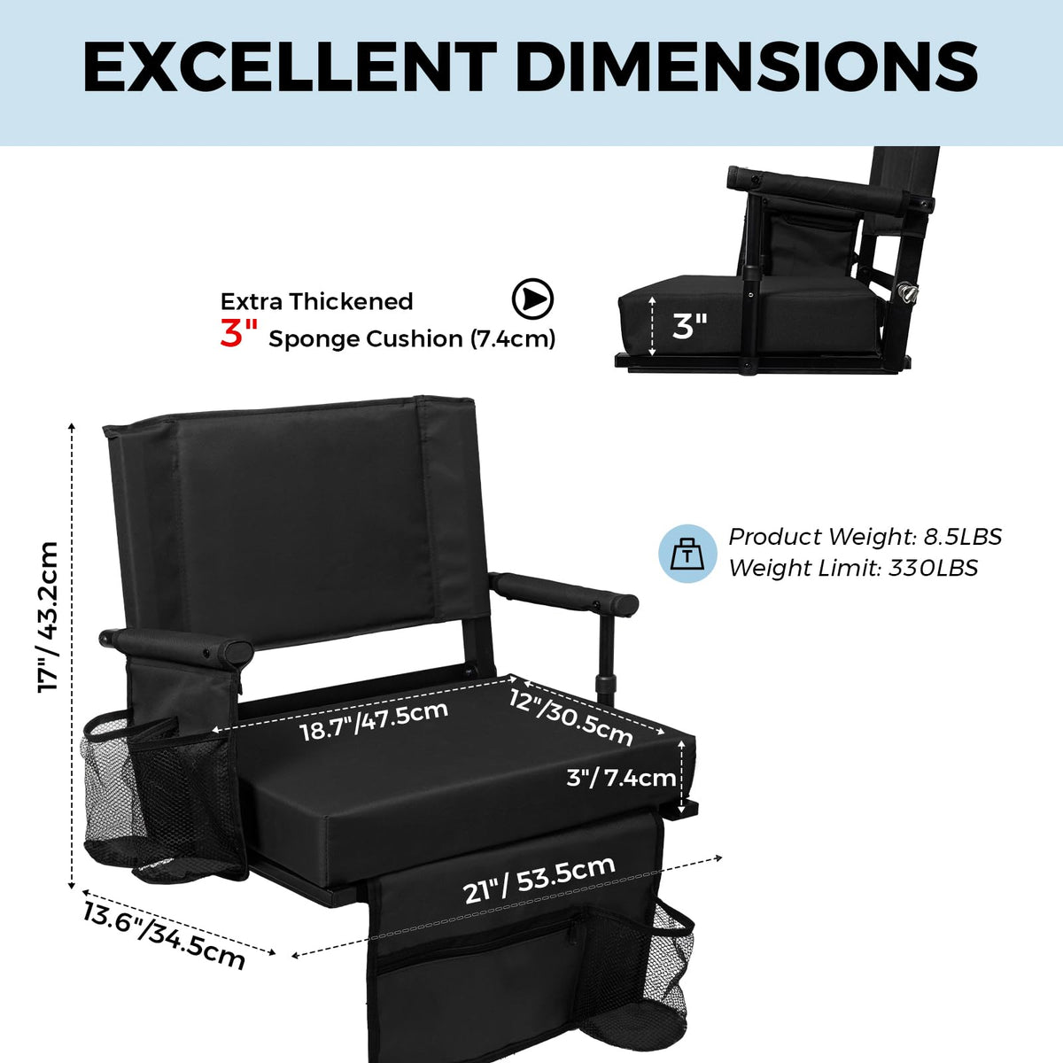 Bleacher Chair with Back & Cushion Y6010
