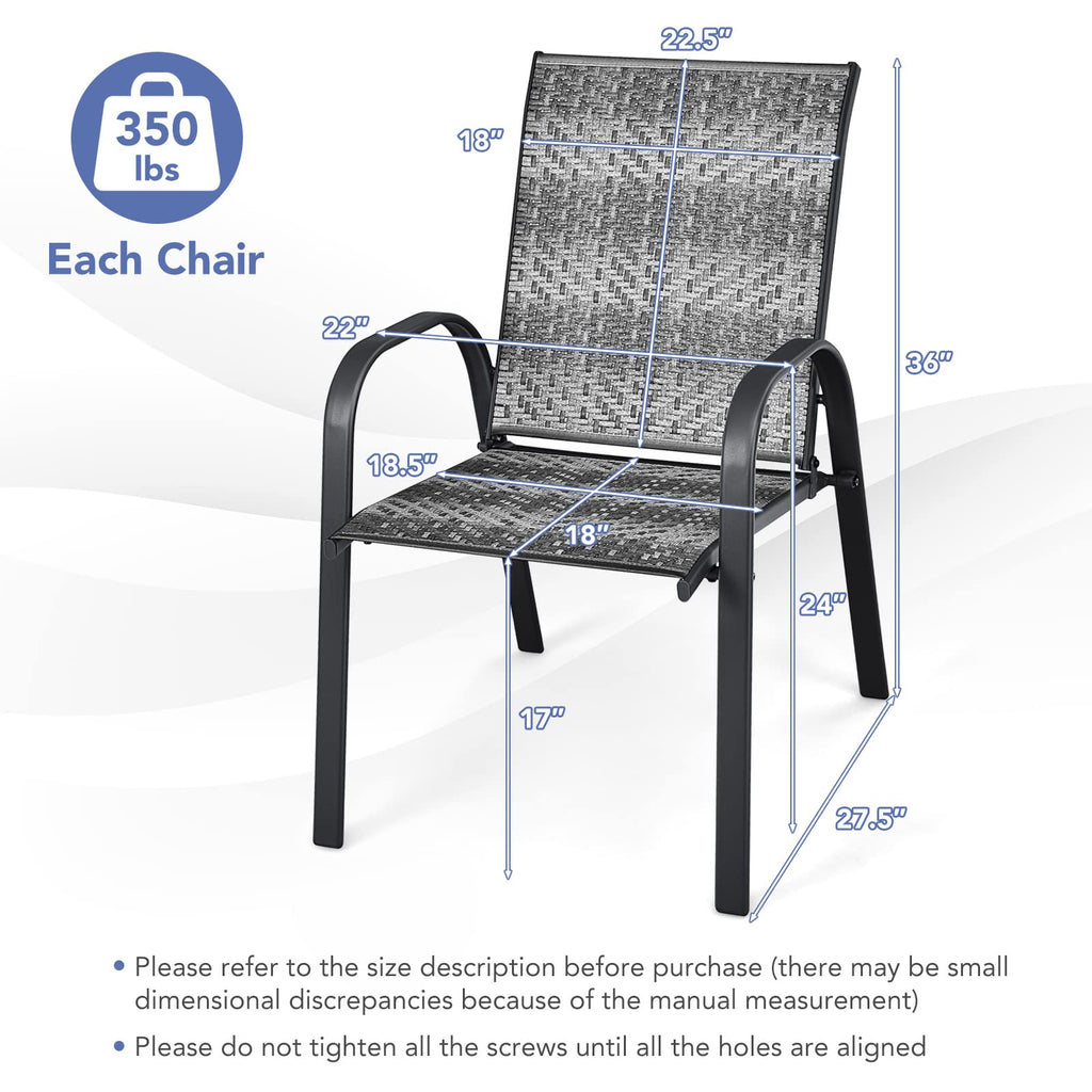 Stackable Wicker PE Rattan Patio Dining Chairs Set of 6 Y991