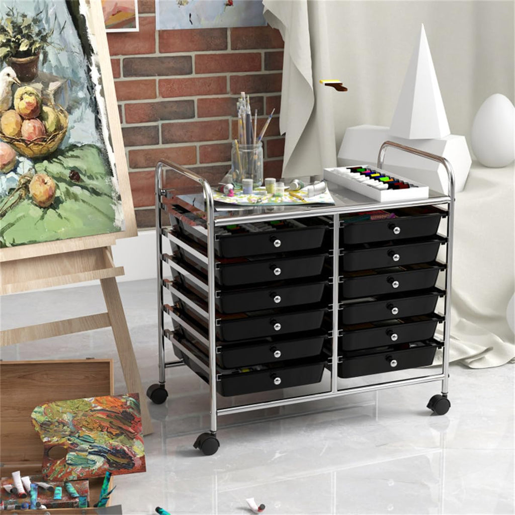 12 Drawer Rolling Storage Cart with Wheels F331