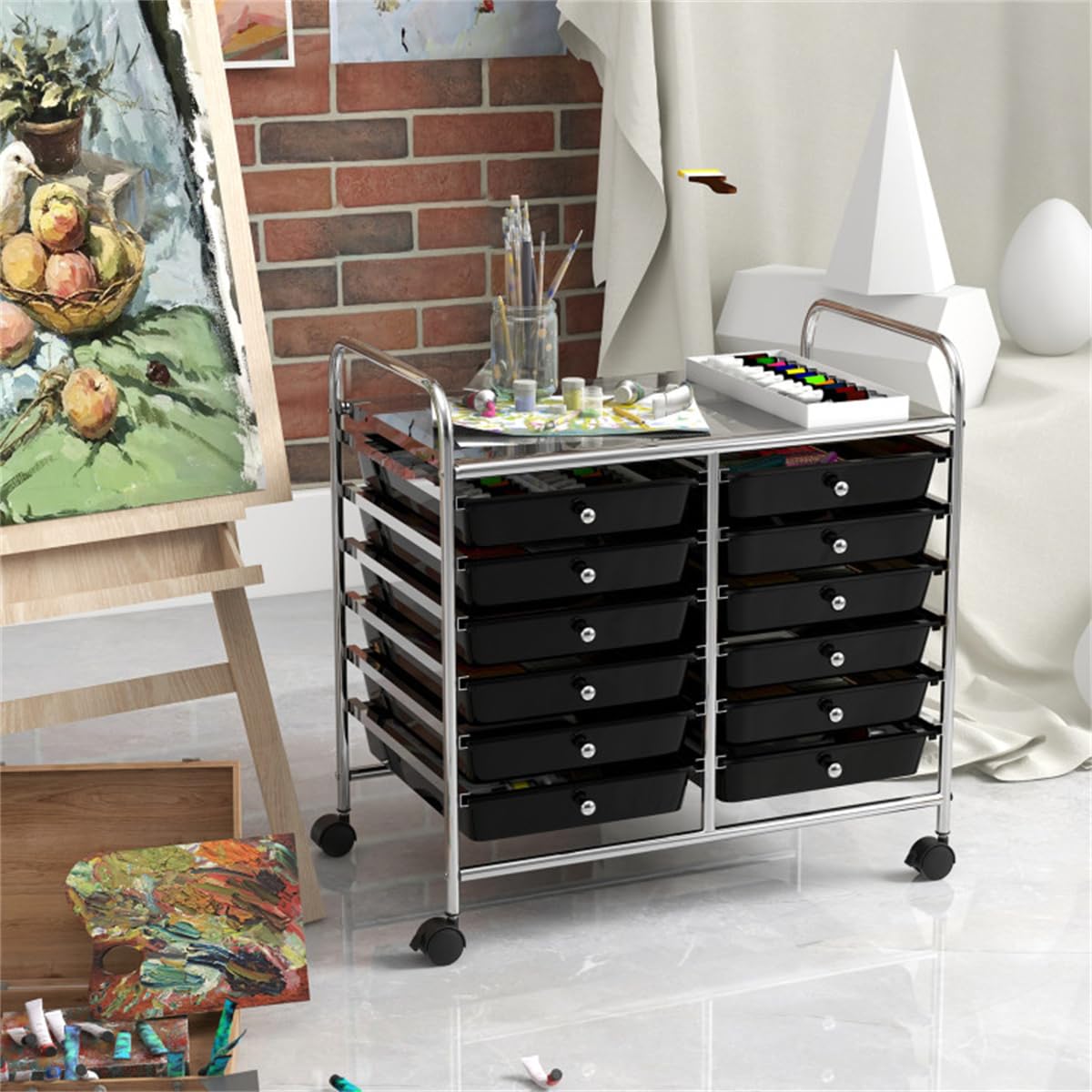 12 Drawer Rolling Storage Cart with Wheels F331