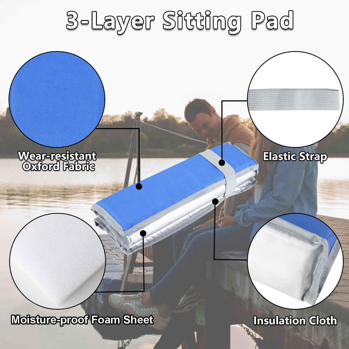 2 Pcs Foldable Foam Seat Cushion J690930