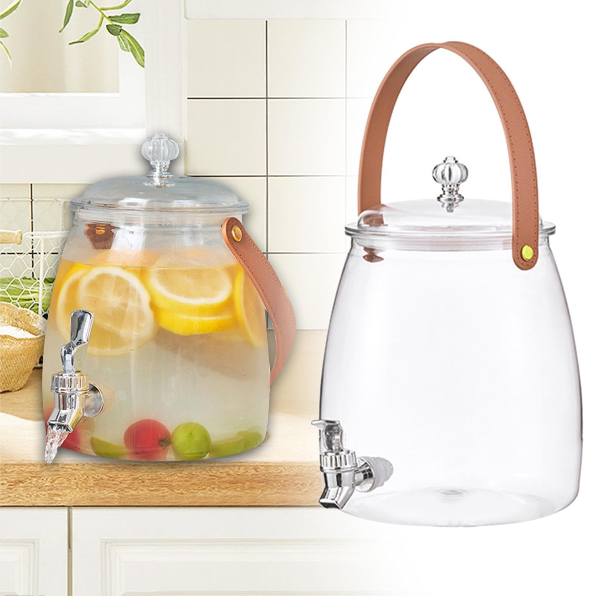 5L Beverage Dispenser Juice Jug with Spigot and Filtering Cold Water Pitcher N296