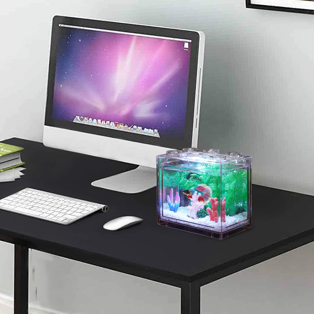 0.6 Gallon Betta Fish Tank Aquarium Kit with LED Lighting V6677
