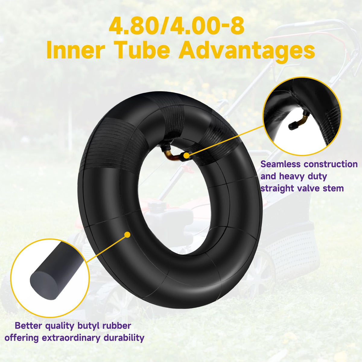 4.80/4.00-8 Inner Tube with TR87 Bent Valve 1 Pcs W604374