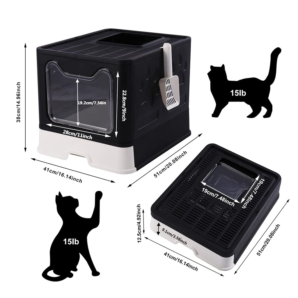 Foldable Large Cat Litter Box with Lid M219144
