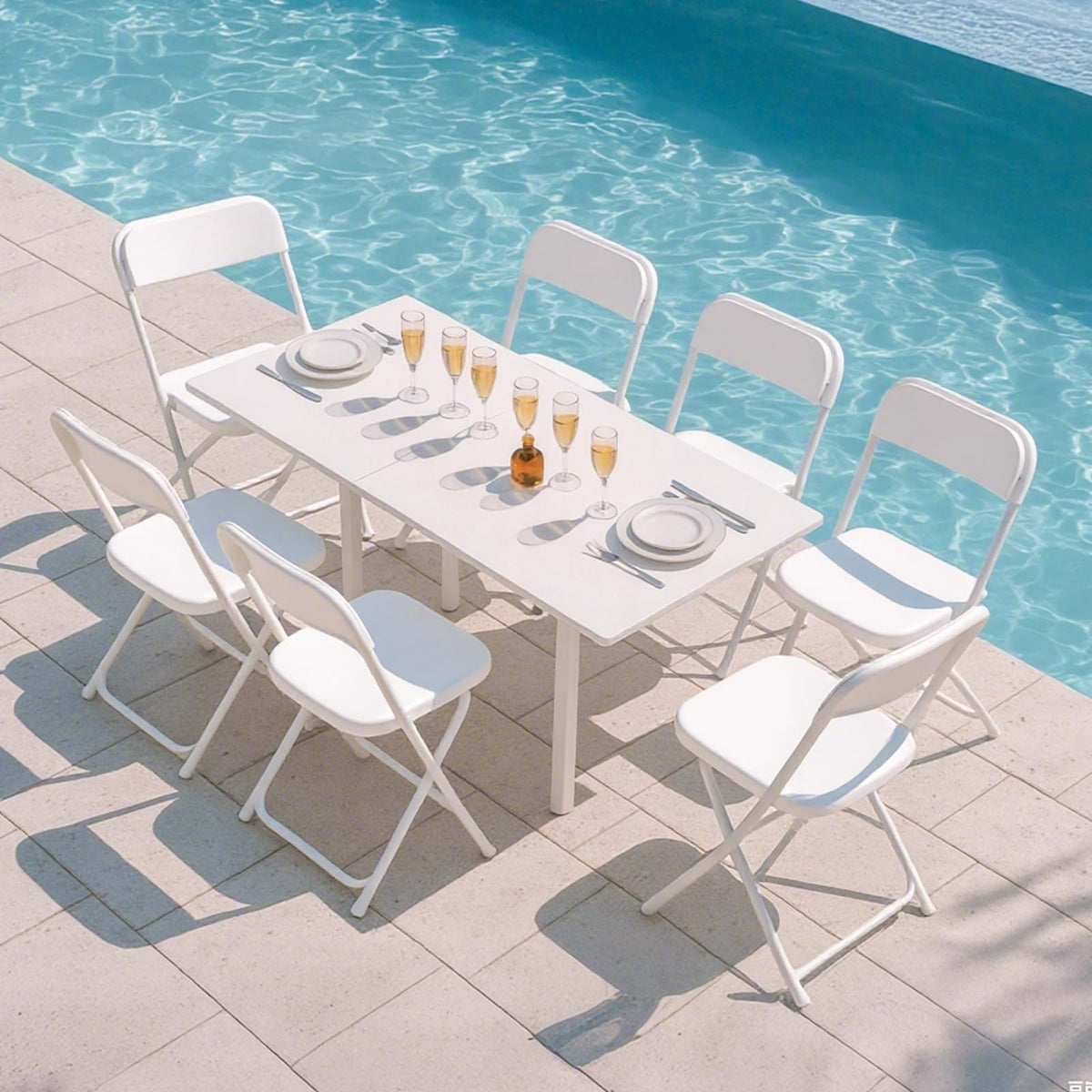 10 Pack White Plastic Folding Chairs X3852