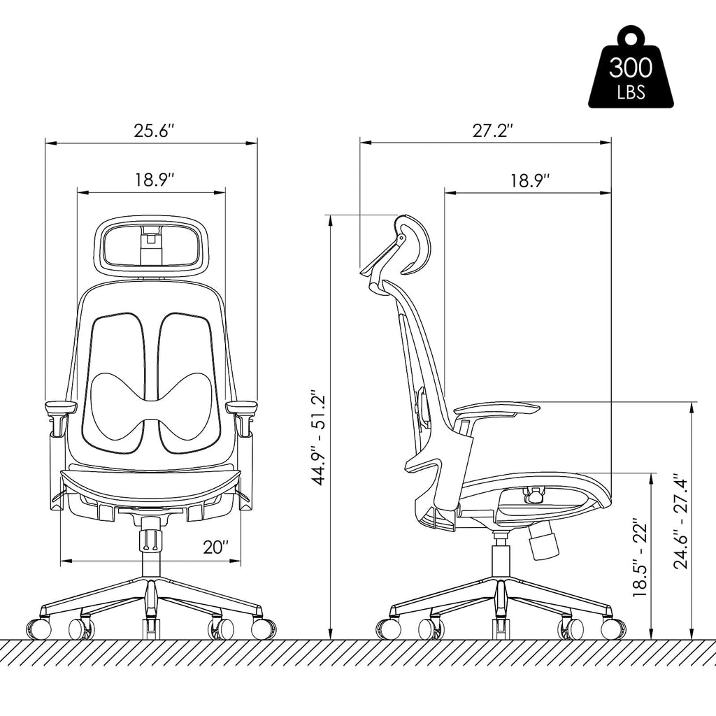 Leather Ergonomic Office Chair with Footrest C8081
