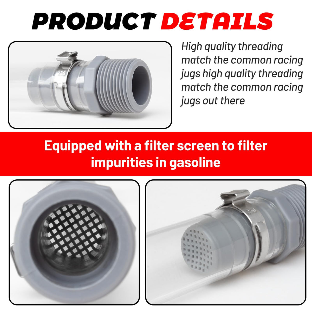 2 PCS 5 Gal Gas Can Hose H207