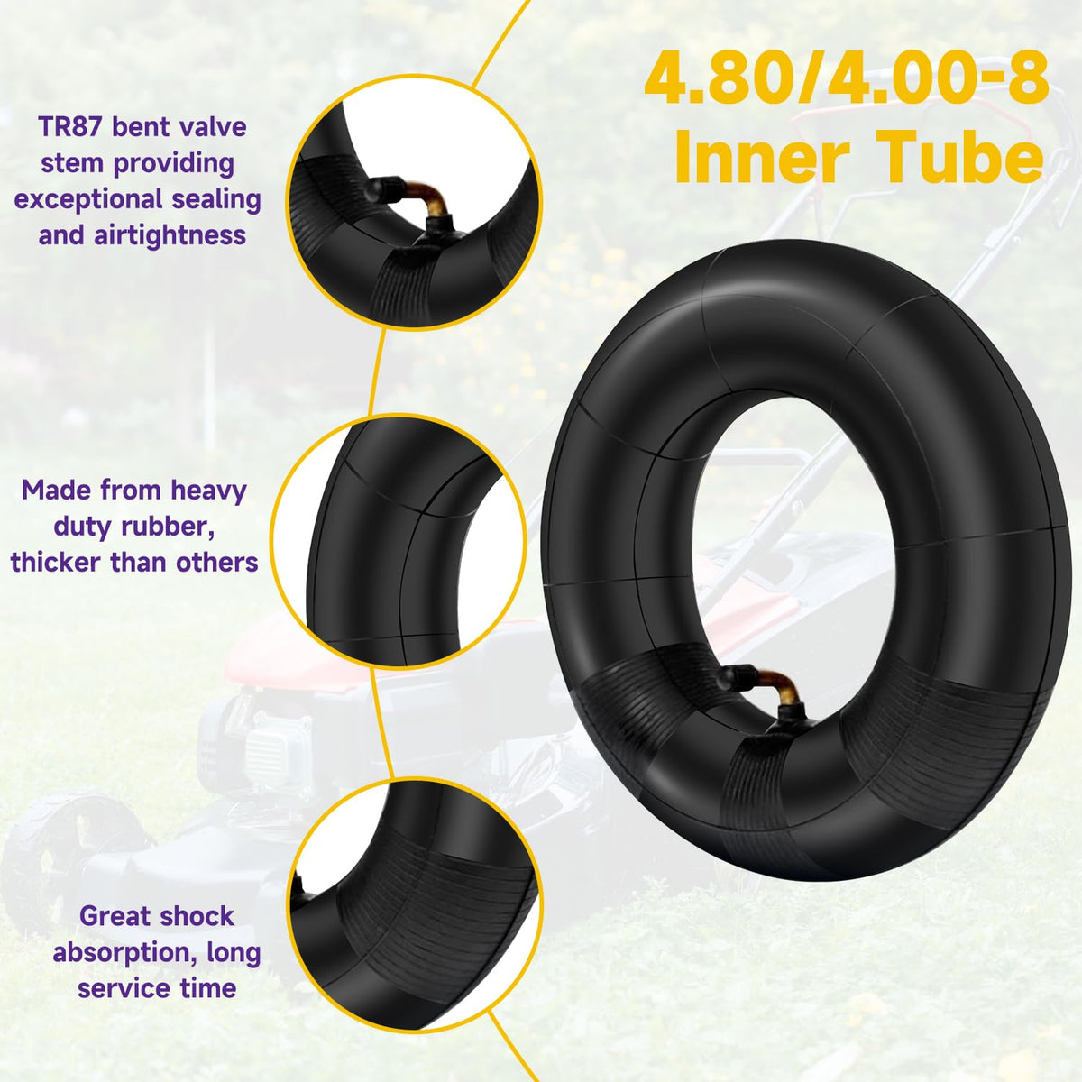 4.80/4.00-8 Inner Tube with TR87 Bent Valve 1 Pcs W604374