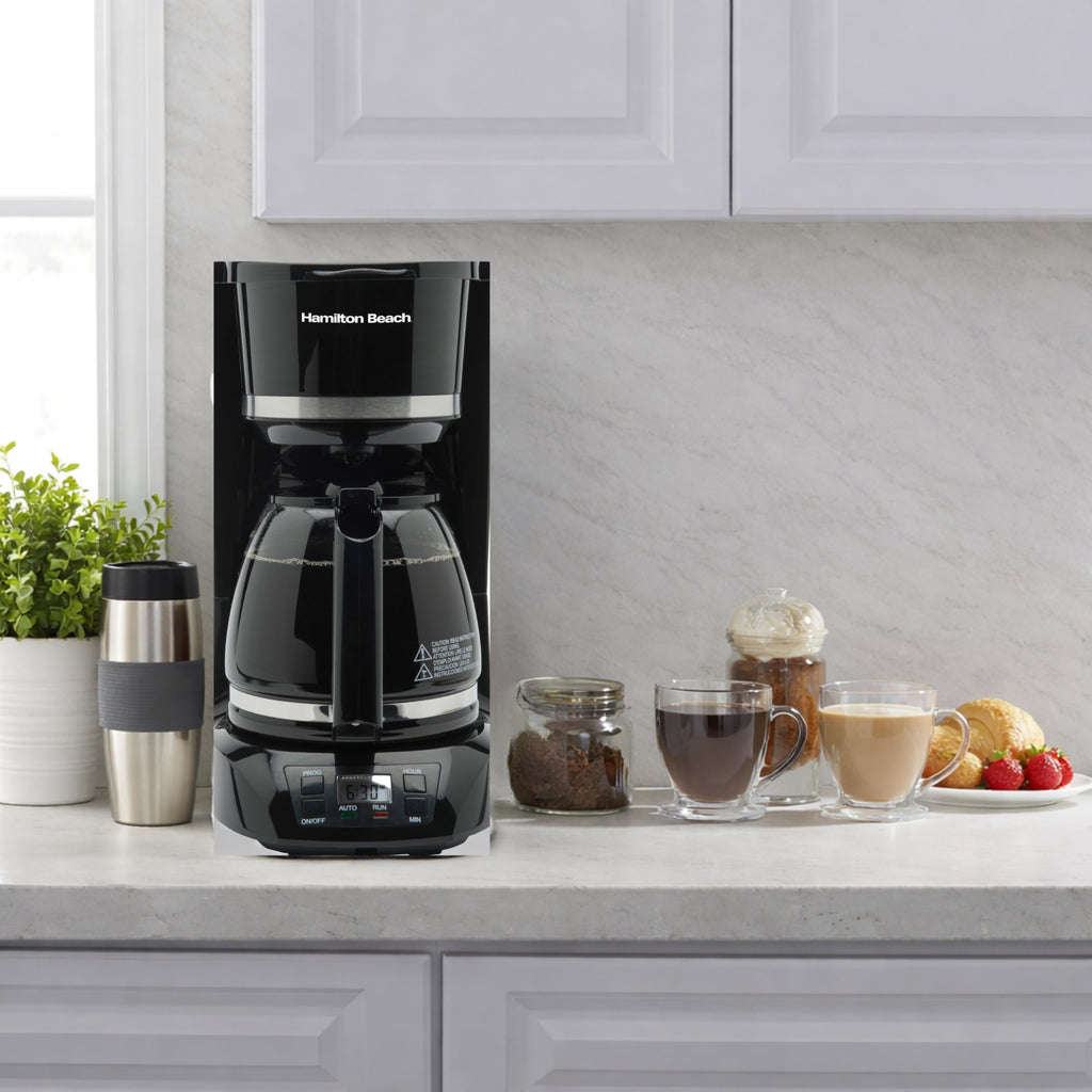 12 Cup Programmable Coffee Maker with Glass Carafe, Black J800805