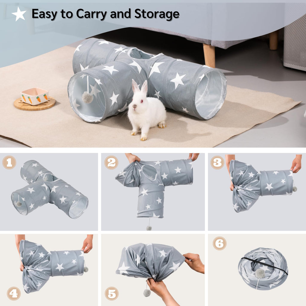 3 Way Collapsible Rabbit Tunnel Toy L7896