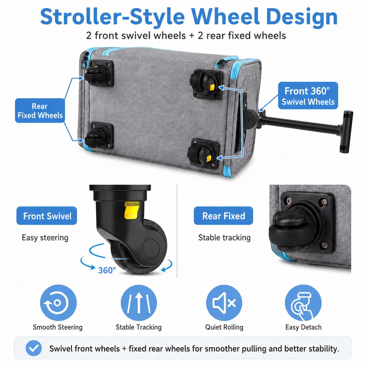 Pet Carrier with Wheels 18x11x11 T832