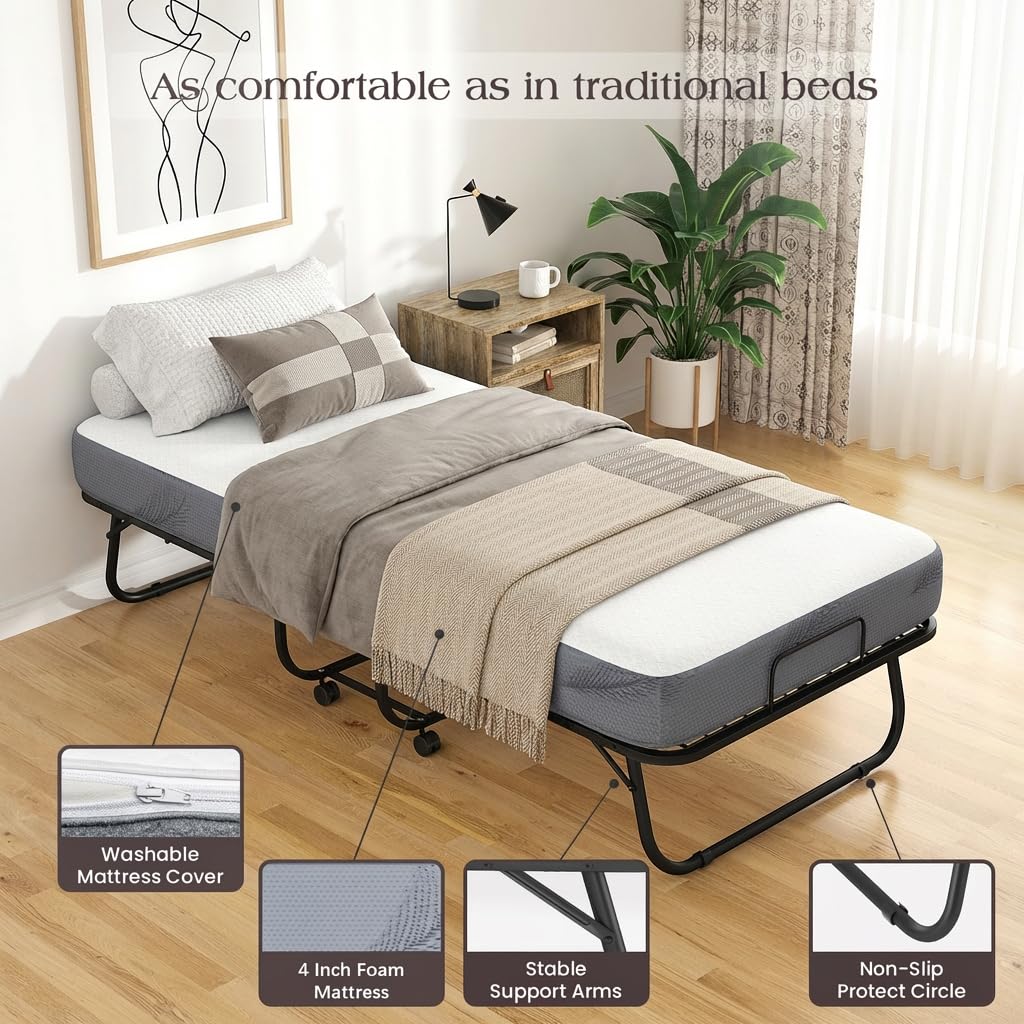 Folding Bed with Mattress B93641