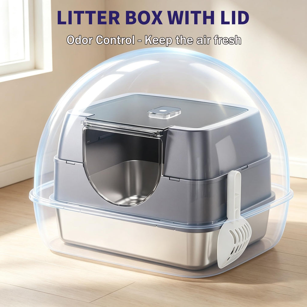 Fully Enclosed Stainless Steel Cat Litter Box B928