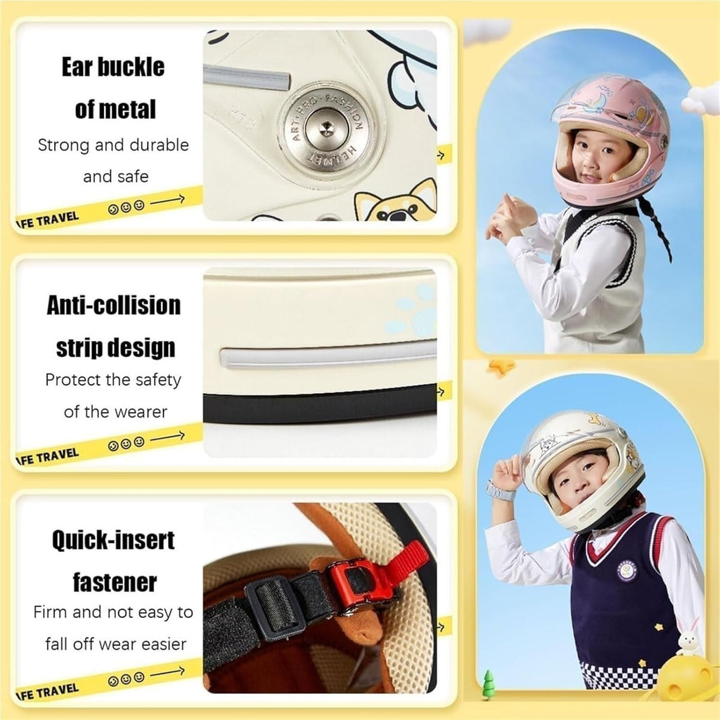 Kids Full Face Motorcycle Helmet with Visor, DOT Approved B9913