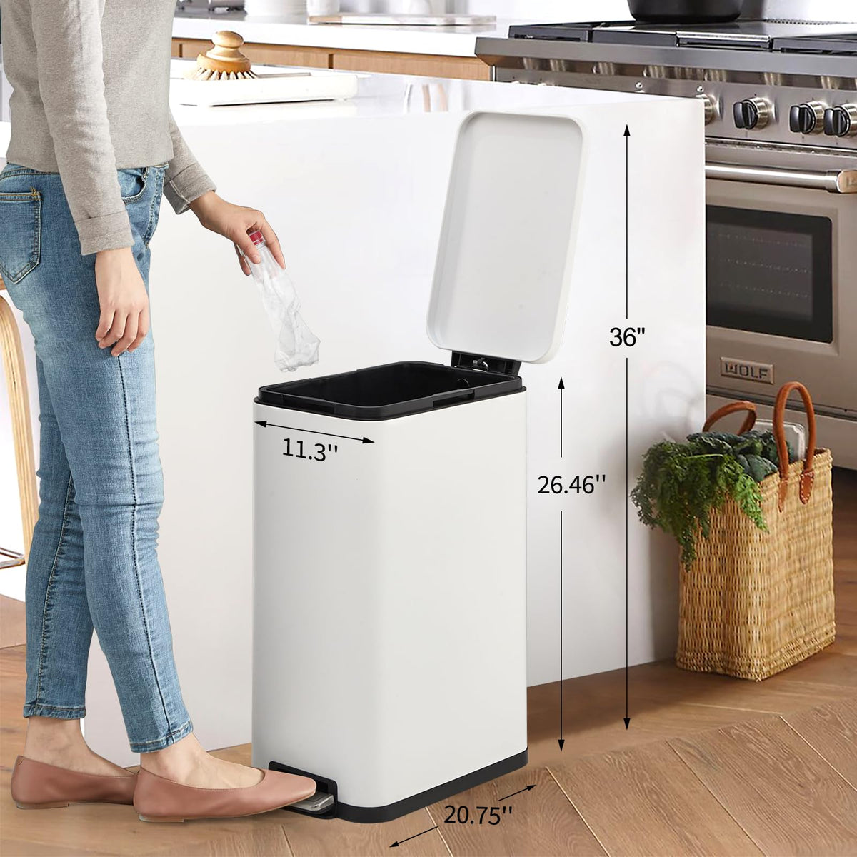 13.2 Gallon Slim Stainless Steel Trash Can Y7810