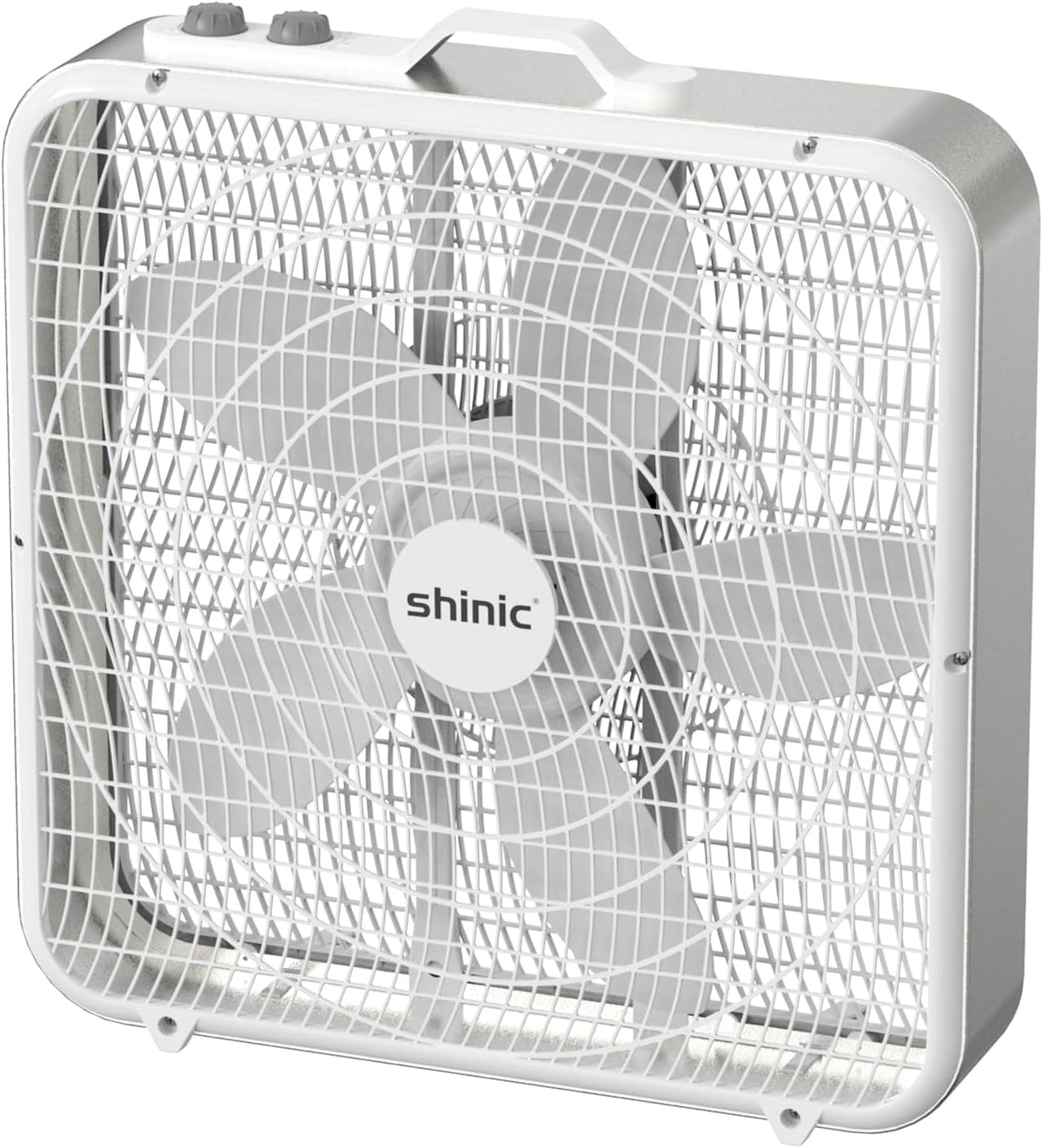20” Box Fan with Thermostat, 3-Speed Portable Floor Fan, White P3194