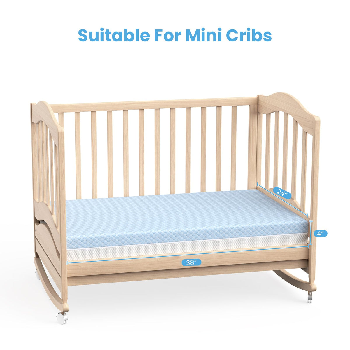 Mini Crib Mattress, 38x24x4 Inch Dual-Sided Gel Memory Foam Z84600