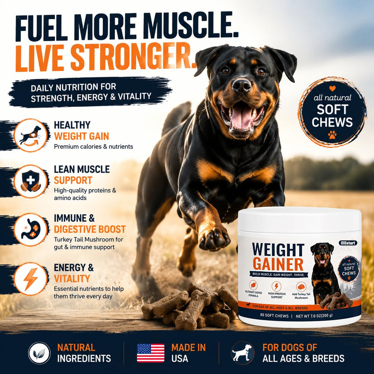 High Calorie Dog Weight Gainer Chews Y9274