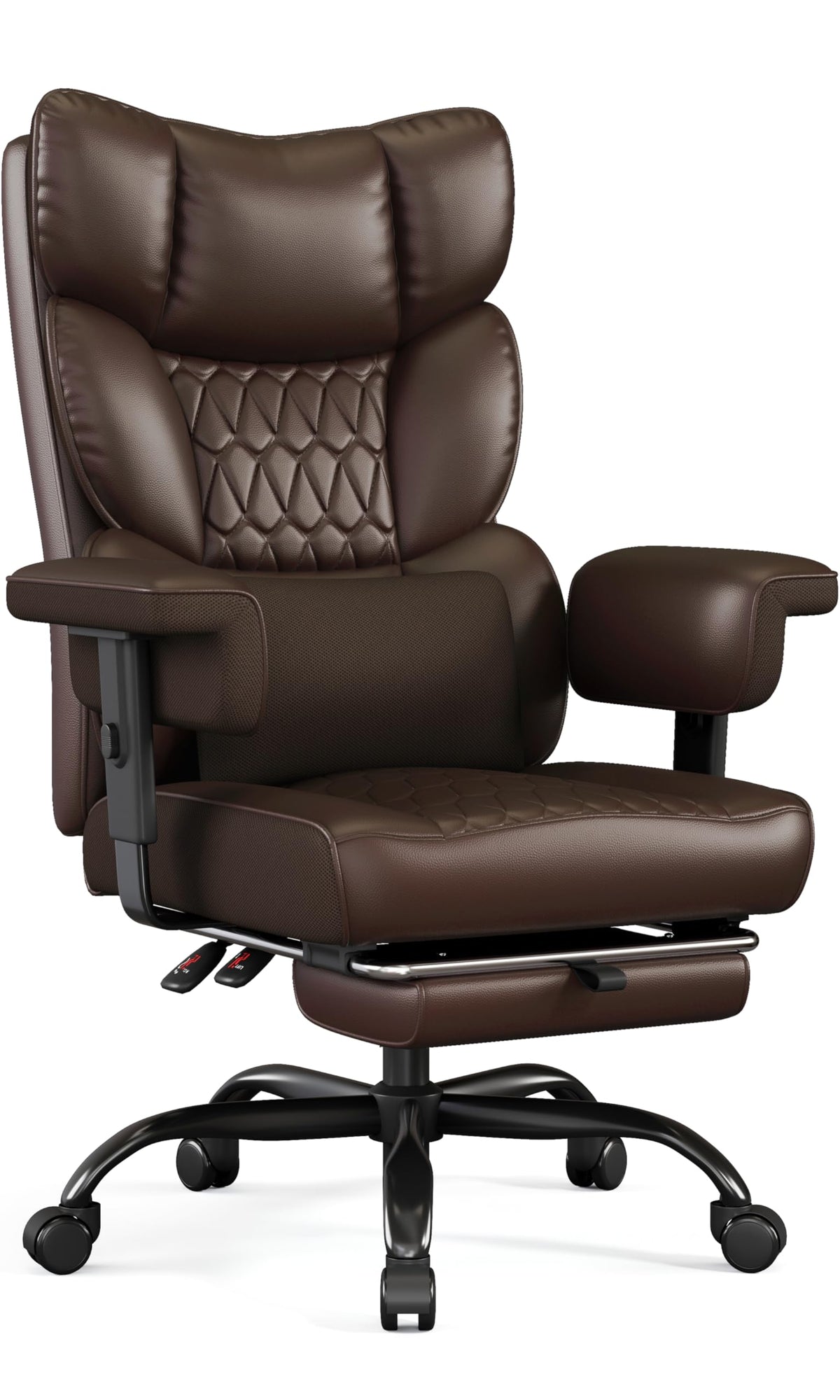 Big and Tall Faux Leather Office Chair with Footrest K745