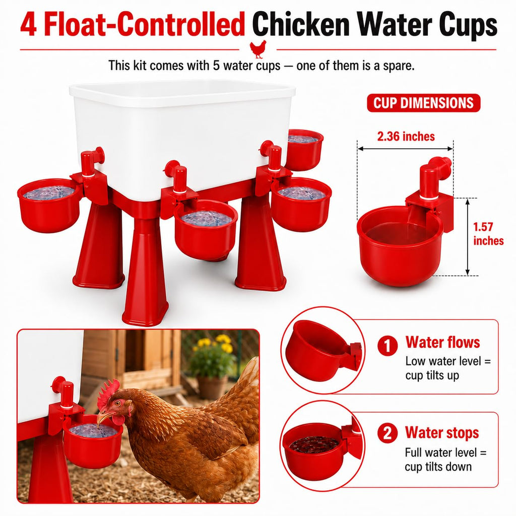 3 Gallon Chicken Waterer with 10 Cups N41939