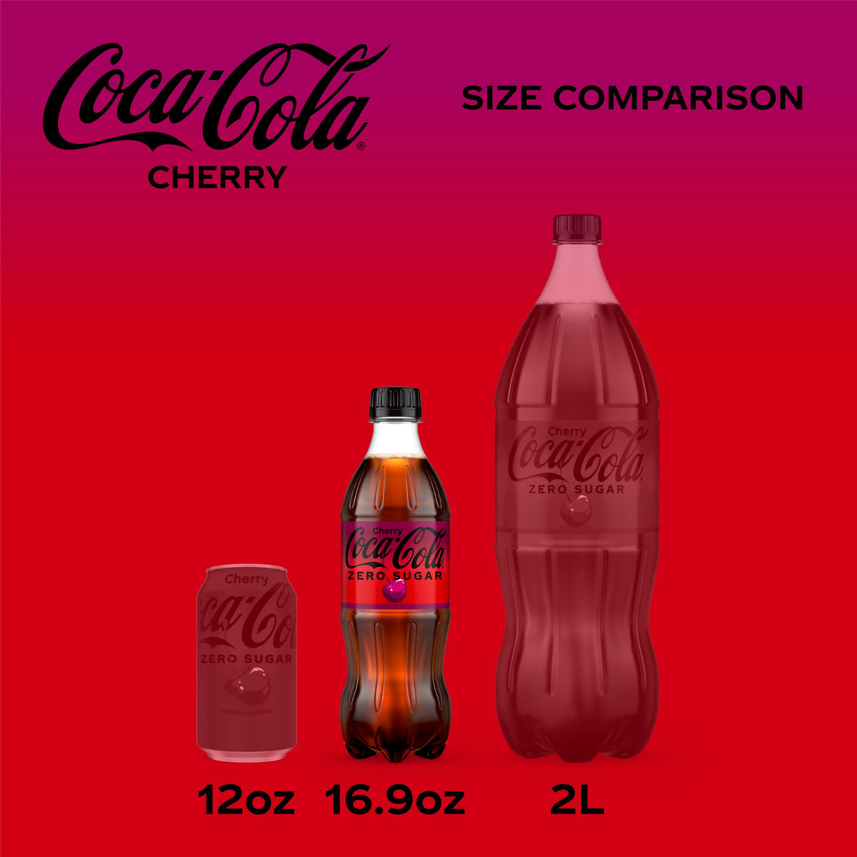 Cherry Soda Soft Drink Bottles, 16.9 fl oz, 6 Pack W432216