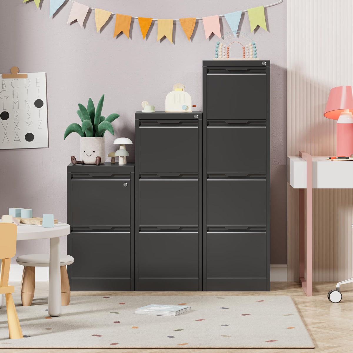 4 Drawer Metal File Cabinet with Lock Y5953