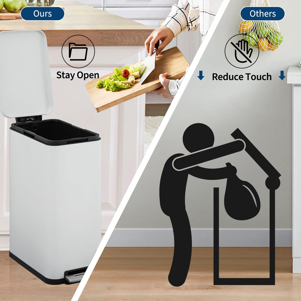 13.2 Gallon Slim Stainless Steel Trash Can Y7810