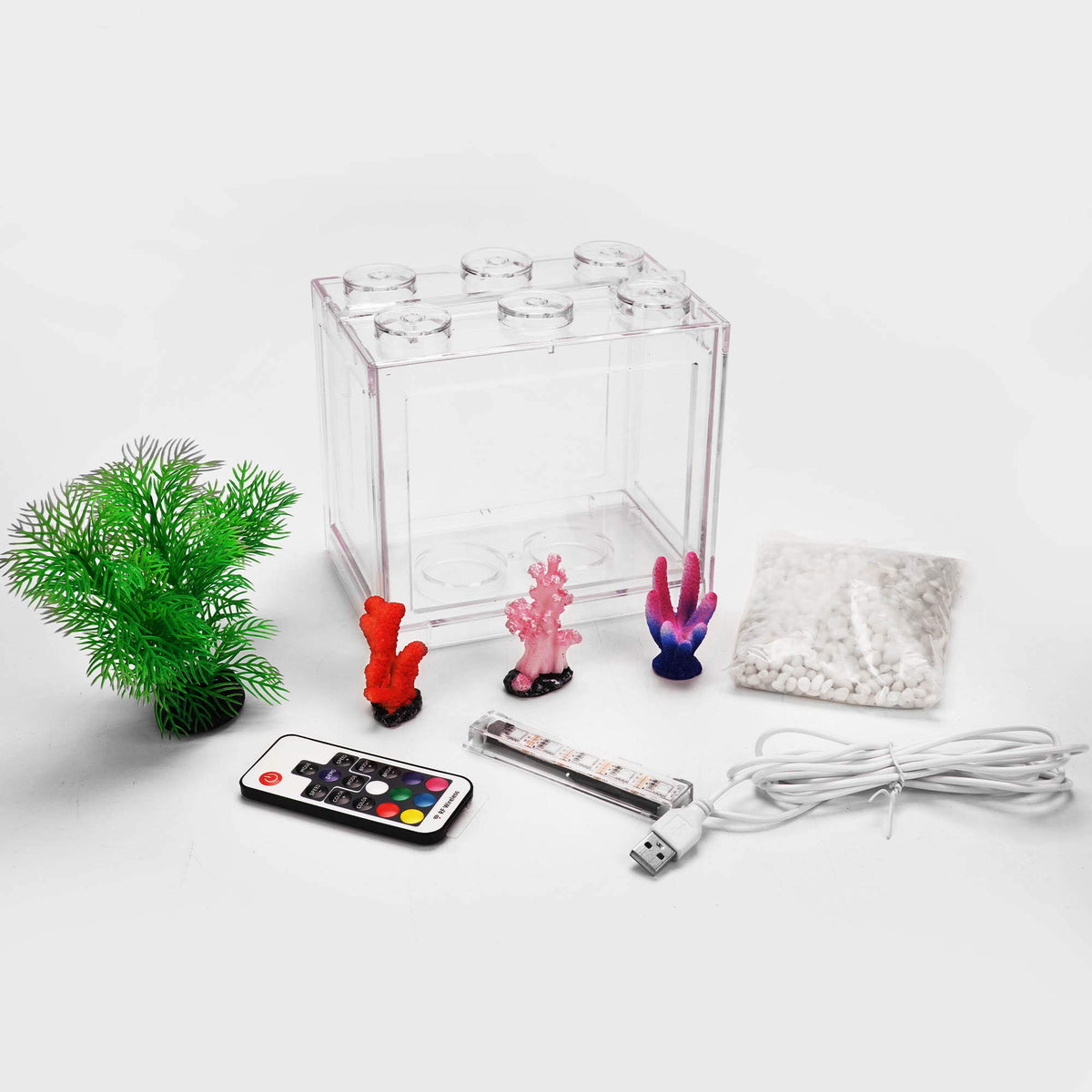 0.6 Gallon Betta Fish Tank Aquarium Kit with LED Lighting V6677