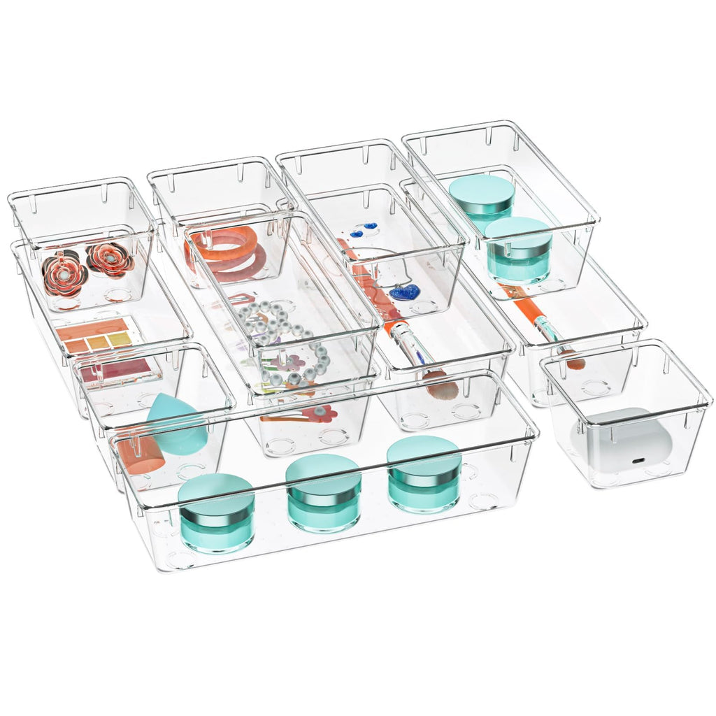 12 Pack Clear Drawer Organizer Set H652291