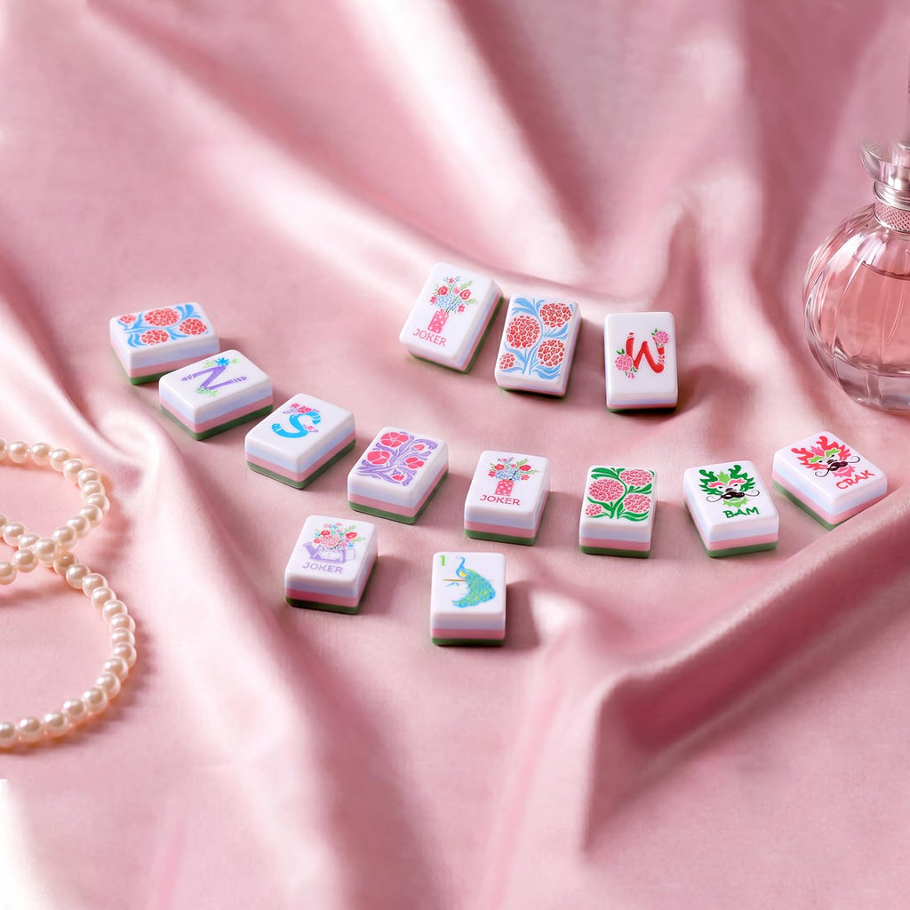 160 Acrylic Engraved Mahjong Tile Set B119391