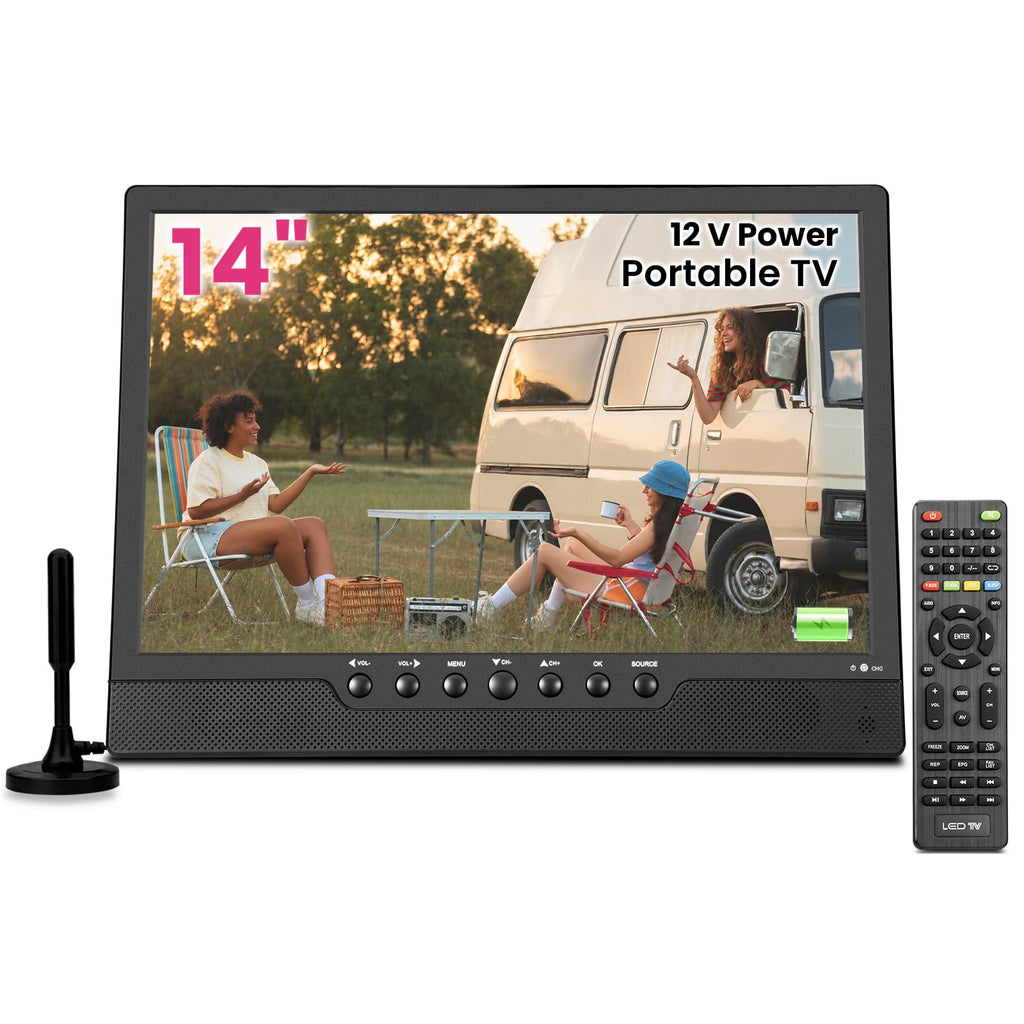 14 Inch Portable Rechargeable TV with Built-in Battery J485