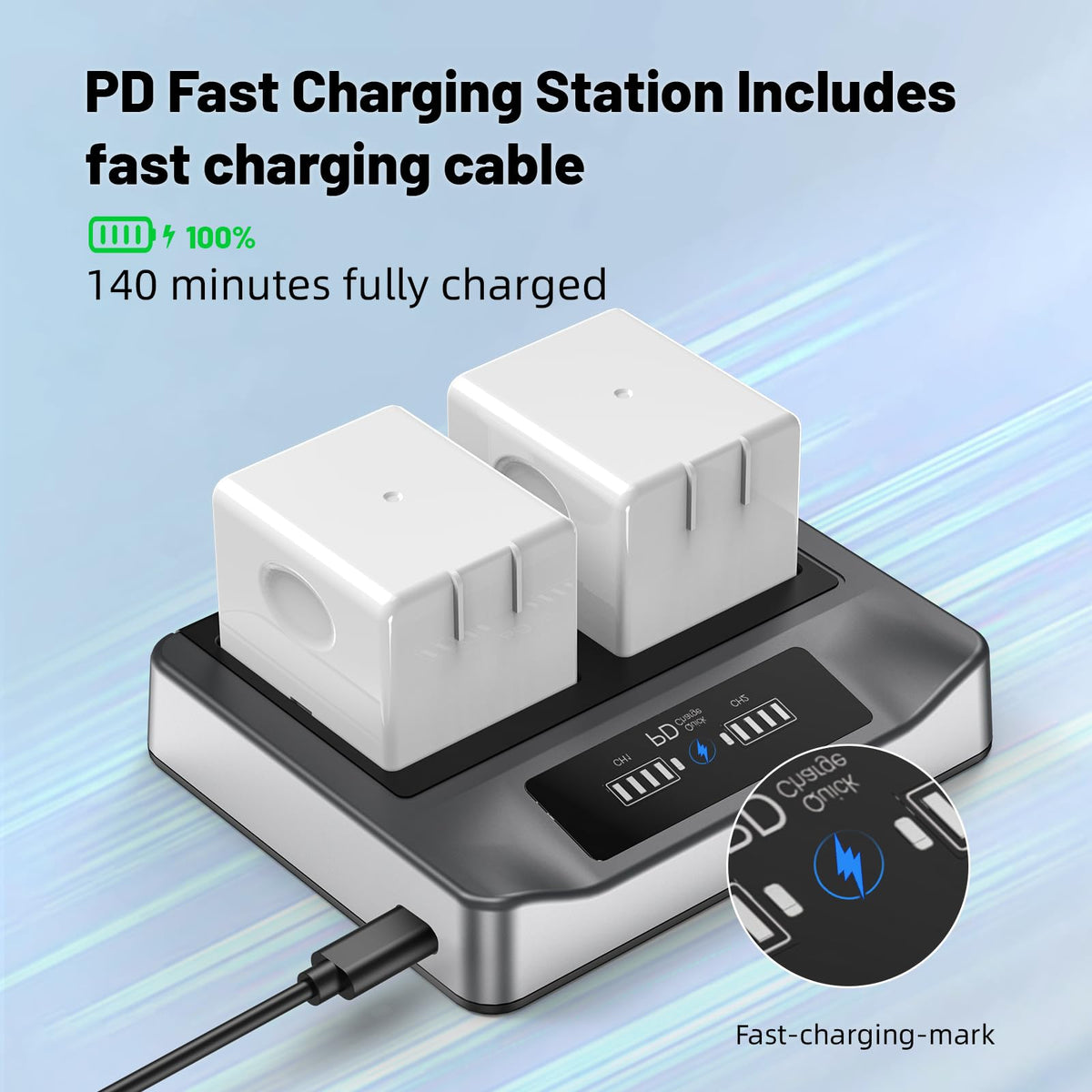 3000mAh Replacement Battery with Charging Station P264