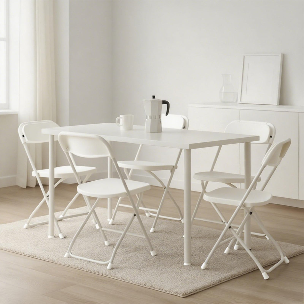 10 Pack White Plastic Folding Chairs X3852