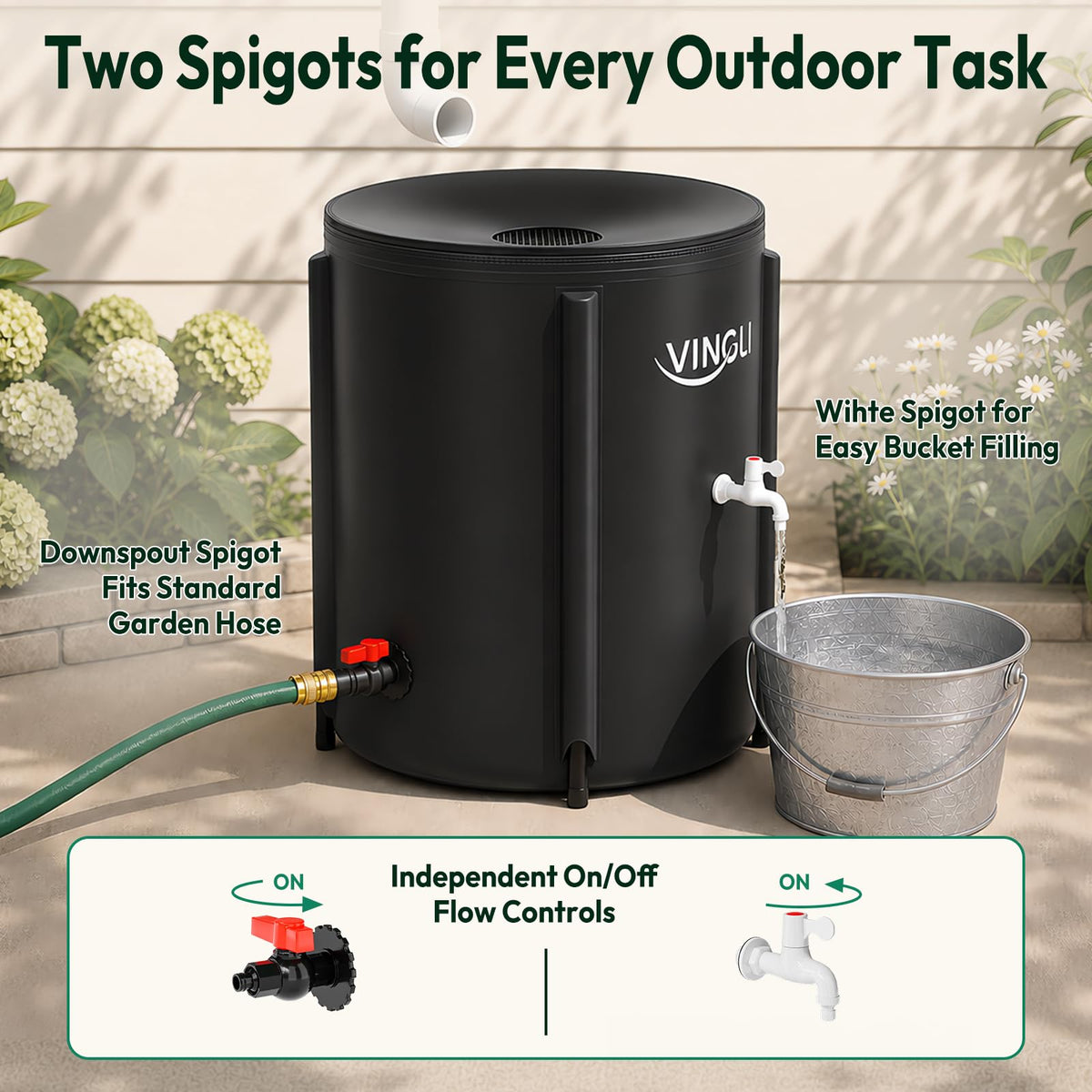 Collapsible 50 Gallon Rain Barrel H673413