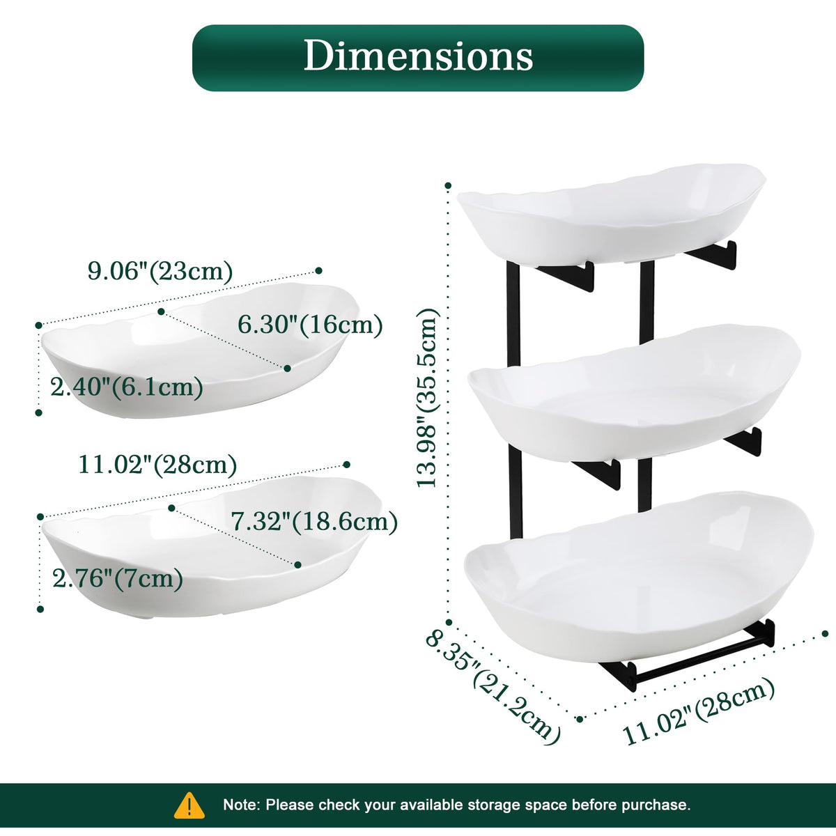 3 Tier White Plastic Fruit Bowl A395916