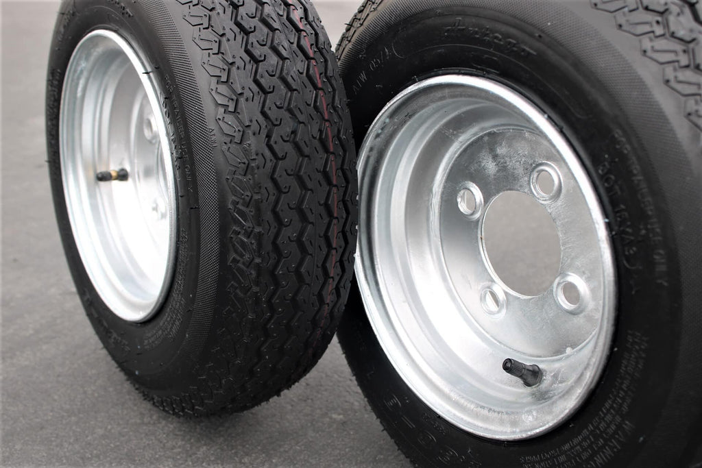 4.80-8 Trailer Tire & Wheel, 6 Ply, 4 Lug Galvanized, Set of 2 T11176