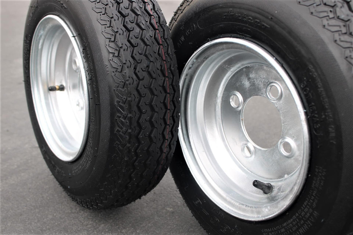 4.80-8 Trailer Tire & Wheel, 6 Ply, 4 Lug Galvanized, Set of 2 T11176