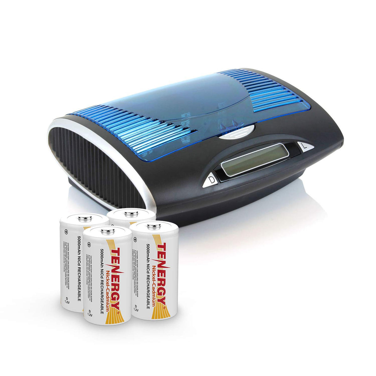 Rechargeable NiCd D Batteries and LCD Smart Charger T963642