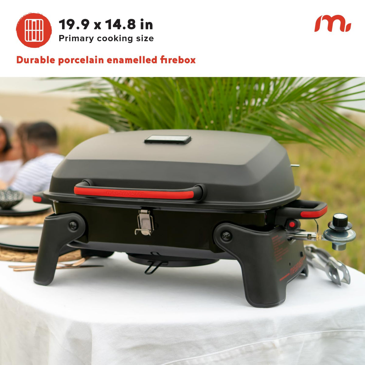 Tabletop 1 Burner Gas Grill with Warming Rack T304